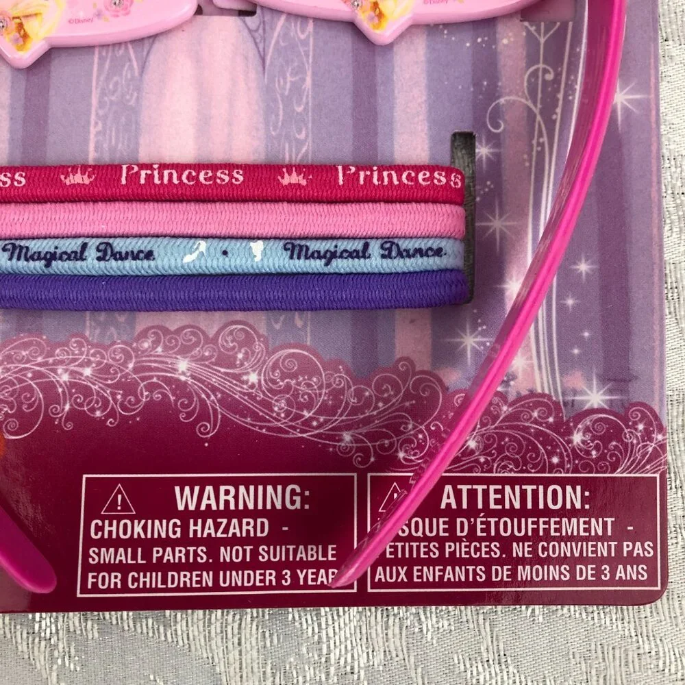 Disney Princess 7-Piece Accessories Set: Headband, Barrettes & Elastics (2 sets)